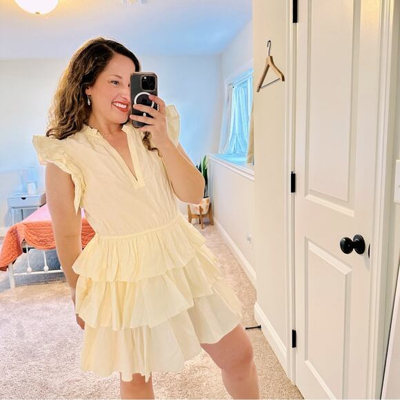 Ulla Johnson Dresses & Skirts - Ulla Johnson Cream Ruffled Tiered Cotton Mini Dress 10